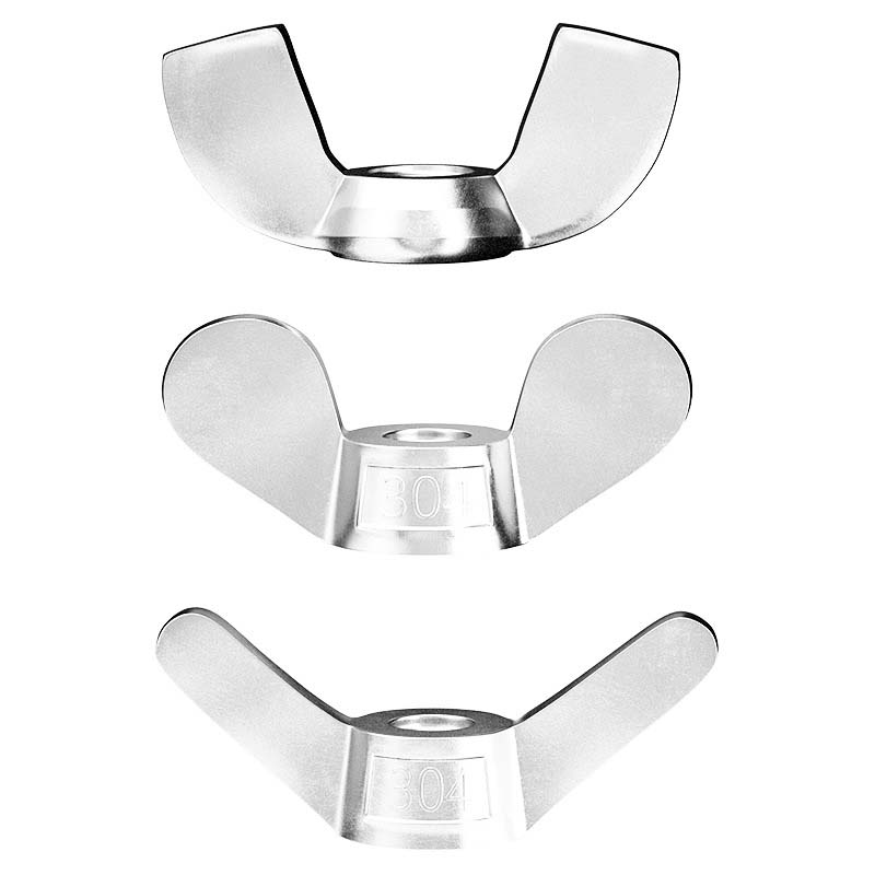 Metrické kulaté křídlové matice z uhlíkové oceli