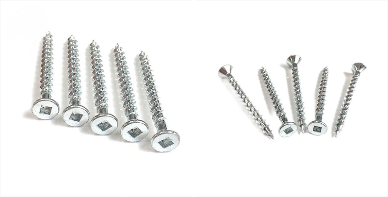 Square hole countersunk screws