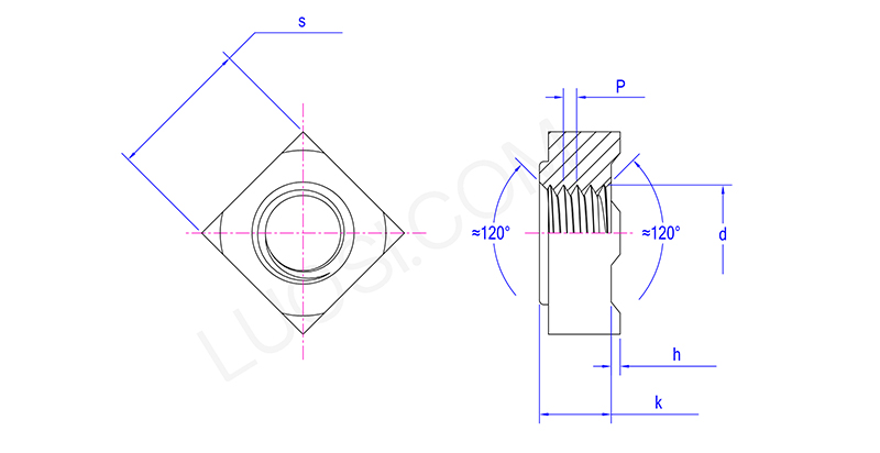 Class 5 Weld Square Nuts