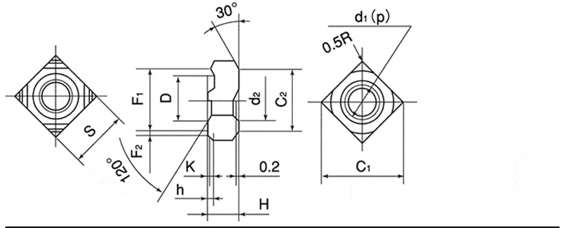 M10 Square Welded Nut
