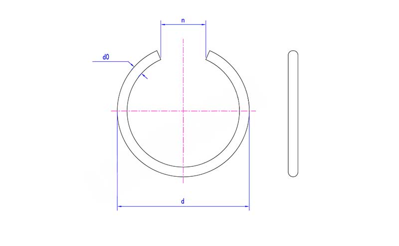 Round Wire Snap Rings Shafts