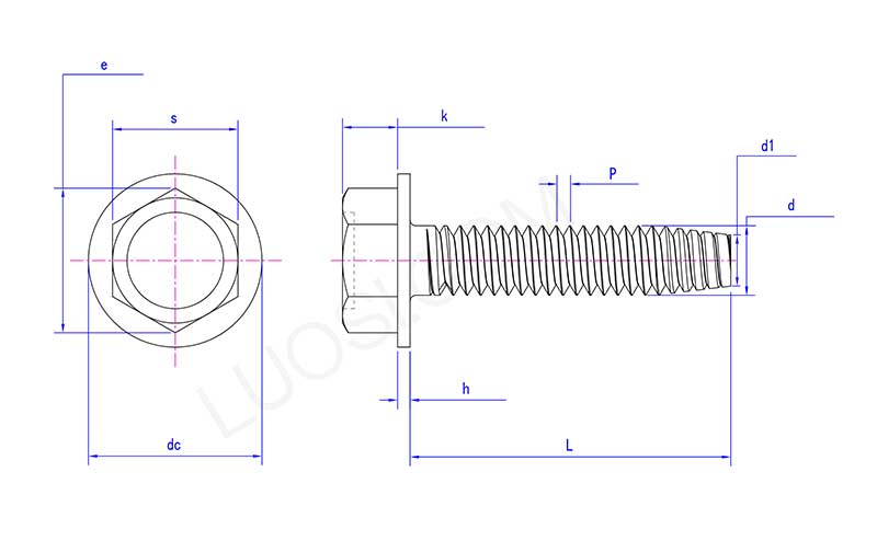 Hexagon Flange Self Cutting Concrete Anchor Bolt