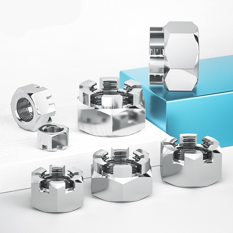 Korunní matice odolných proti vibracím se slotem